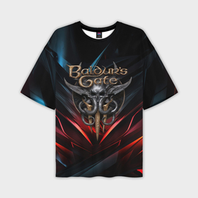 Мужская футболка oversize 3D с принтом Baldurs Gate 3  dark logo в Белгороде,  |  | 
