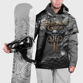 Накидка на куртку 3D с принтом Baldurs Gate 3  logo dark в Екатеринбурге, 100% полиэстер |  | 