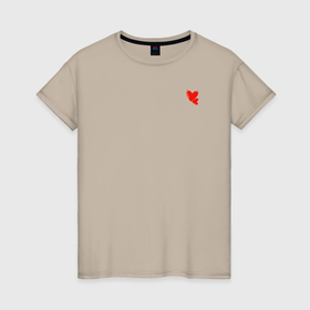 Женская футболка хлопок с принтом два маленьких сердечка рисунок в Кировске, 100% хлопок | прямой крой, круглый вырез горловины, длина до линии бедер, слегка спущенное плечо | 