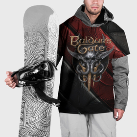 Накидка на куртку 3D с принтом Baldurs Gate 3  logo  dark в Екатеринбурге, 100% полиэстер |  | 
