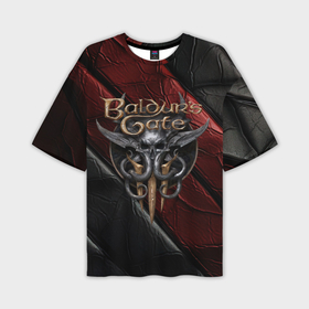 Мужская футболка oversize 3D с принтом Baldurs Gate 3  logo  dark в Белгороде,  |  | 