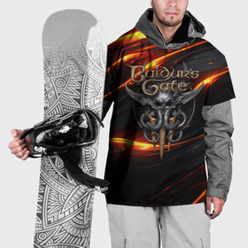 Накидка на куртку 3D с принтом Baldurs Gate 3  logo gold в Екатеринбурге, 100% полиэстер |  | Тематика изображения на принте: 