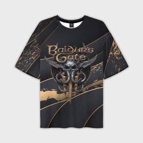 Мужская футболка oversize 3D с принтом Baldurs Gate 3 logo  dark logo в Белгороде,  |  | 
