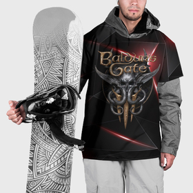 Накидка на куртку 3D с принтом Baldurs Gate 3 logo  black red в Белгороде, 100% полиэстер |  | 