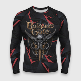 Мужской рашгард 3D с принтом Baldurs Gate 3  logo dark red в Белгороде,  |  | 