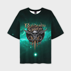Мужская футболка oversize 3D с принтом Baldurs Gate 3  logo   green в Белгороде,  |  | 