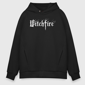 Мужское худи Oversize хлопок с принтом Witchfire logo в Екатеринбурге, френч-терри — 70% хлопок, 30% полиэстер. Мягкий теплый начес внутри —100% хлопок | боковые карманы, эластичные манжеты и нижняя кромка, капюшон на магнитной кнопке | 