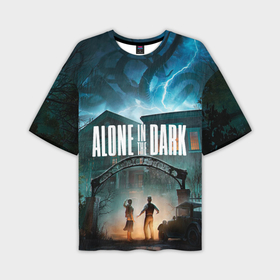 Мужская футболка oversize 3D с принтом Особняк Alone in the dark в Курске,  |  | 