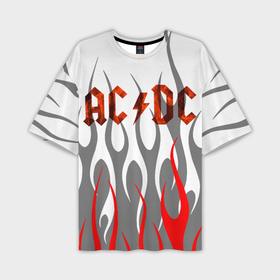 Мужская футболка oversize 3D с принтом Acdc пламя в Тюмени,  |  | 