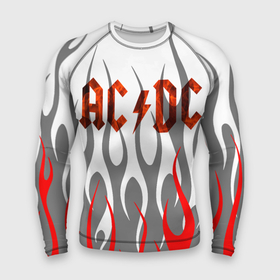 Мужской рашгард 3D с принтом Acdc пламя в Екатеринбурге,  |  | Тематика изображения на принте: 