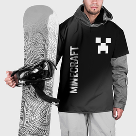Накидка на куртку 3D с принтом Minecraft glitch на темном фоне: надпись, символ , 100% полиэстер |  | 