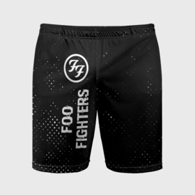 Мужские шорты спортивные с принтом Foo Fighters glitch на темном фоне: по вертикали в Тюмени,  |  | Тематика изображения на принте: 