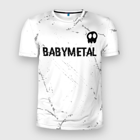 Мужская футболка 3D Slim с принтом Babymetal glitch на светлом фоне: символ сверху в Курске, 100% полиэстер с улучшенными характеристиками | приталенный силуэт, круглая горловина, широкие плечи, сужается к линии бедра | 
