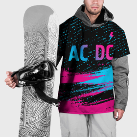 Накидка на куртку 3D с принтом AC DC   neon gradient: символ сверху в Курске, 100% полиэстер |  | Тематика изображения на принте: 