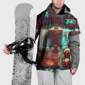 Накидка на куртку 3D с принтом светящиеся панели в Новосибирске, 100% полиэстер |  | 