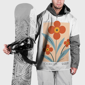 Накидка на куртку 3D с принтом Цветочный рынок   Стокгольм в Кировске, 100% полиэстер |  | 