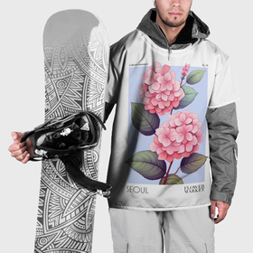 Накидка на куртку 3D с принтом Цветочный рынок   Сеул в Белгороде, 100% полиэстер |  | 