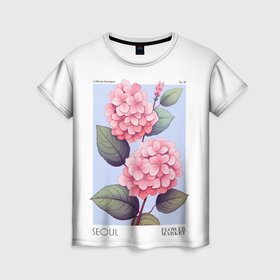 Женская футболка 3D с принтом Цветочный рынок   Сеул , 100% полиэфир ( синтетическое хлопкоподобное полотно) | прямой крой, круглый вырез горловины, длина до линии бедер | 