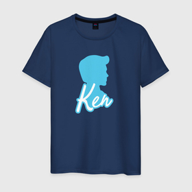 Светящаяся мужская футболка с принтом Blue Ken silhouette в Кировске,  |  | 