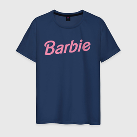 Светящаяся мужская футболка с принтом Logo Barbie pink в Курске,  |  | Тематика изображения на принте: 