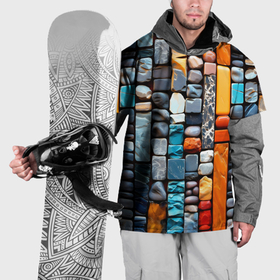 Накидка на куртку 3D с принтом Коллекция камней в Екатеринбурге, 100% полиэстер |  | Тематика изображения на принте: 