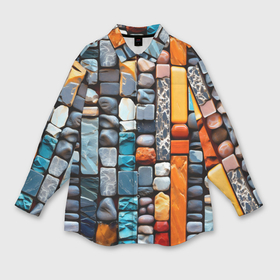 Мужская рубашка oversize 3D с принтом Коллекция камней в Екатеринбурге,  |  | Тематика изображения на принте: 