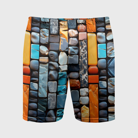 Мужские шорты спортивные с принтом Коллекция камней ,  |  | 