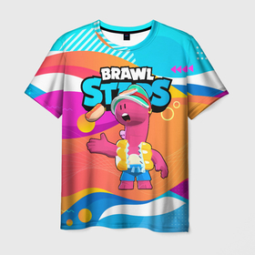 Мужская футболка 3D с принтом Brawl  Stars  Doug в Тюмени, 100% полиэфир | прямой крой, круглый вырез горловины, длина до линии бедер | 