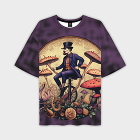 Мужская футболка oversize 3D с принтом джентельмен в грибной стране в Новосибирске,  |  | 