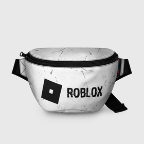 Поясная сумка 3D с принтом Roblox glitch на светлом фоне: надпись и символ в Кировске, 100% полиэстер | плотная ткань, ремень с регулируемой длиной, внутри несколько карманов для мелочей, основное отделение и карман с обратной стороны сумки застегиваются на молнию | 