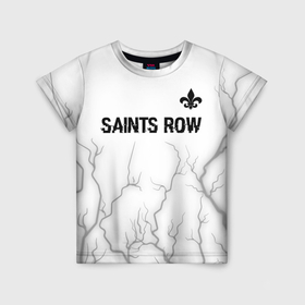 Детская футболка 3D с принтом Saints Row glitch на светлом фоне: символ сверху в Белгороде, 100% гипоаллергенный полиэфир | прямой крой, круглый вырез горловины, длина до линии бедер, чуть спущенное плечо, ткань немного тянется | 
