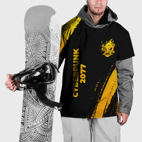 Накидка на куртку 3D с принтом Cyberpunk 2077   gold gradient: надпись, символ в Тюмени, 100% полиэстер |  | 
