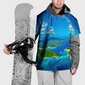 Накидка на куртку 3D с принтом Другой волшебный мир за ледяной стеной в Петрозаводске, 100% полиэстер |  | 