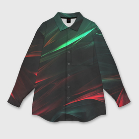Мужская рубашка oversize 3D с принтом Dark red and green в Новосибирске,  |  | 