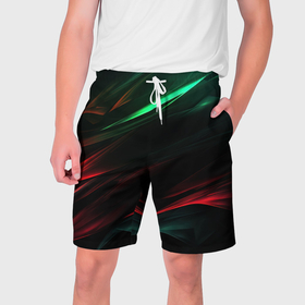 Мужские шорты 3D с принтом Dark red and green в Петрозаводске,  полиэстер 100% | прямой крой, два кармана без застежек по бокам. Мягкая трикотажная резинка на поясе, внутри которой широкие завязки. Длина чуть выше колен | 