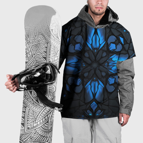 Накидка на куртку 3D с принтом Синий абстрактный узор на плитах в Новосибирске, 100% полиэстер |  | Тематика изображения на принте: 