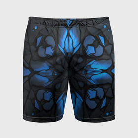 Мужские шорты спортивные с принтом Синий абстрактный узор на плитах ,  |  | Тематика изображения на принте: 