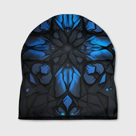 Шапка 3D с принтом Синий абстрактный узор на плитах , 100% полиэстер | универсальный размер, печать по всей поверхности изделия | 