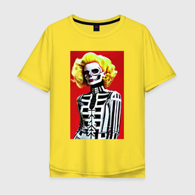Мужская футболка хлопок Oversize с принтом Мэрилин Монро   поп арт , 100% хлопок | свободный крой, круглый ворот, “спинка” длиннее передней части | 