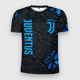 Мужская футболка 3D Slim с принтом Juventus logo в Тюмени, 100% полиэстер с улучшенными характеристиками | приталенный силуэт, круглая горловина, широкие плечи, сужается к линии бедра | 