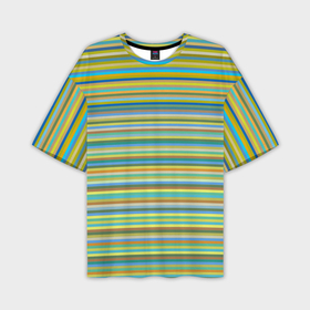 Мужская футболка oversize 3D с принтом горизонтальные разноцветные полосы в Курске,  |  | 
