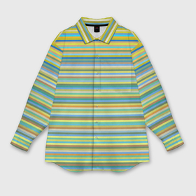 Мужская рубашка oversize 3D с принтом горизонтальные разноцветные полосы в Курске,  |  | 