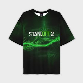 Мужская футболка oversize 3D с принтом Standoff green logo в Белгороде,  |  | 