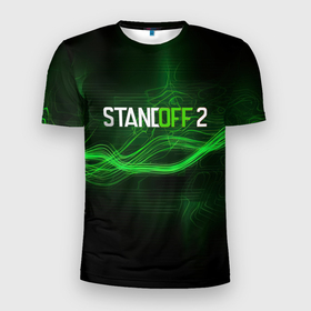 Мужская футболка 3D Slim с принтом Standoff green logo в Петрозаводске, 100% полиэстер с улучшенными характеристиками | приталенный силуэт, круглая горловина, широкие плечи, сужается к линии бедра | 