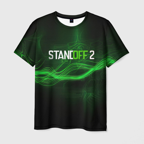 Мужская футболка 3D с принтом Standoff green logo в Курске, 100% полиэфир | прямой крой, круглый вырез горловины, длина до линии бедер | 