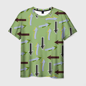 Мужская футболка 3D с принтом Стрелочки вверх и вниз в Санкт-Петербурге, 100% полиэфир | прямой крой, круглый вырез горловины, длина до линии бедер | Тематика изображения на принте: 