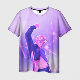 Мужская футболка 3D с принтом Хёнджин на концерте   Стрей Кидс , 100% полиэфир | прямой крой, круглый вырез горловины, длина до линии бедер | Тематика изображения на принте: 