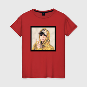 Женская футболка хлопок с принтом Хан Джи Сон   Stray Kids в Кировске, 100% хлопок | прямой крой, круглый вырез горловины, длина до линии бедер, слегка спущенное плечо | 