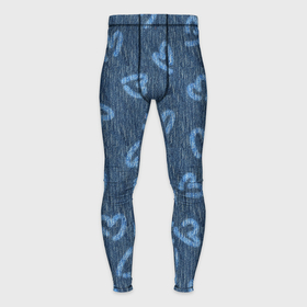 Мужские тайтсы 3D с принтом Hearts on denim в Тюмени,  |  | 