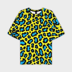 Мужская футболка oversize 3D с принтом Кислотный леопард паттерн в Курске,  |  | 